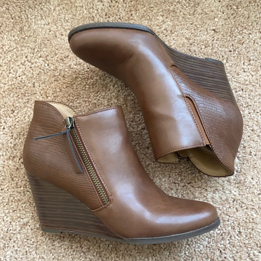 Brown Wedge Bootie
